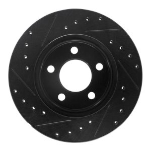 Ford Ranger Brake Rotor (1) - Front Right - R1 Concepts - Drilled & Slotted - Black - `95-`02